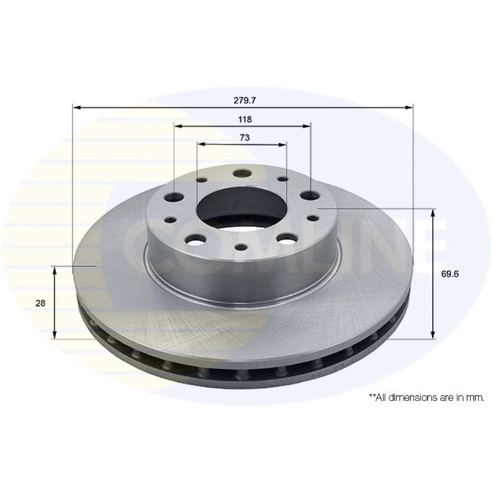 Спирачен диск Adc1571V Citroën Jumper 2 Fiat Ducato Peugeot Boxer