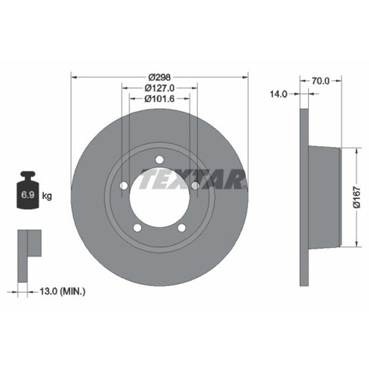 Спирачен диск 92040600 Land Rover 110/127/90 1/Defender/Defender Pick Up/Discovery 1/Range Rover 1