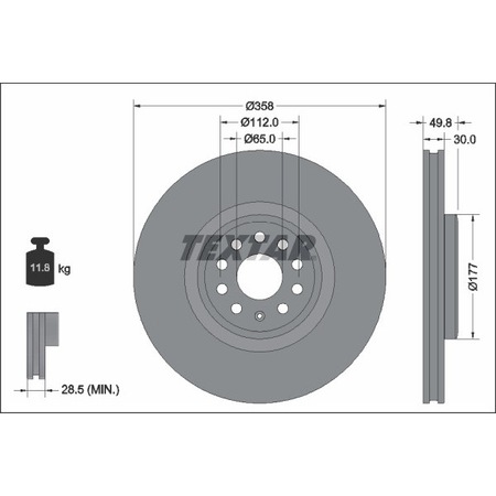 Disc Frana 92337505 Audi Q4 Skoda Elroq/Enyaq Iv Vw Id. Buzz/Id.4/Id.5 ...