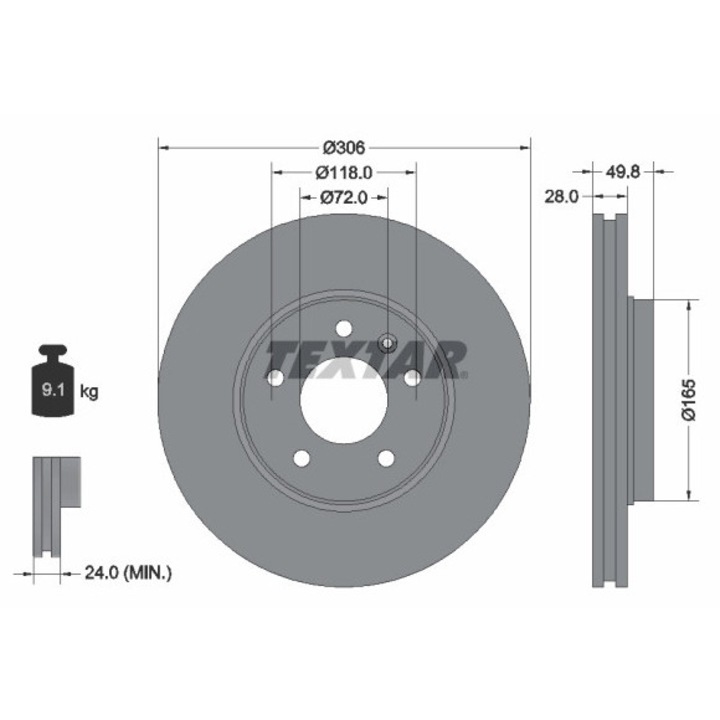 Спирачен диск 92116005 Nissan Primastar Opel Vivaro A Renault Trafic 2 Vauxhall Vivaro A