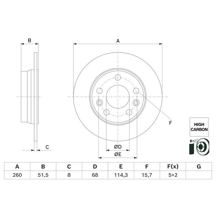 Féktárcsa Frana 0986479H61 Renault Captur 2/Megane 4