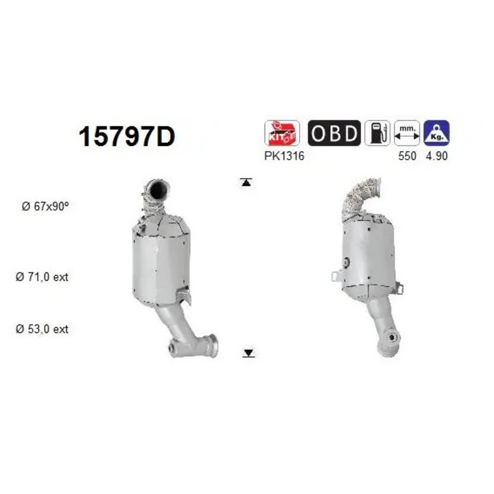Katalizátor 15797D Citroën Berlingo/Berlingo Multispace/C-Elysee/C3 2/C3 3/C3 Aircross 2/C3 Picasso/C4 2/C4 Cactus/Ds3
