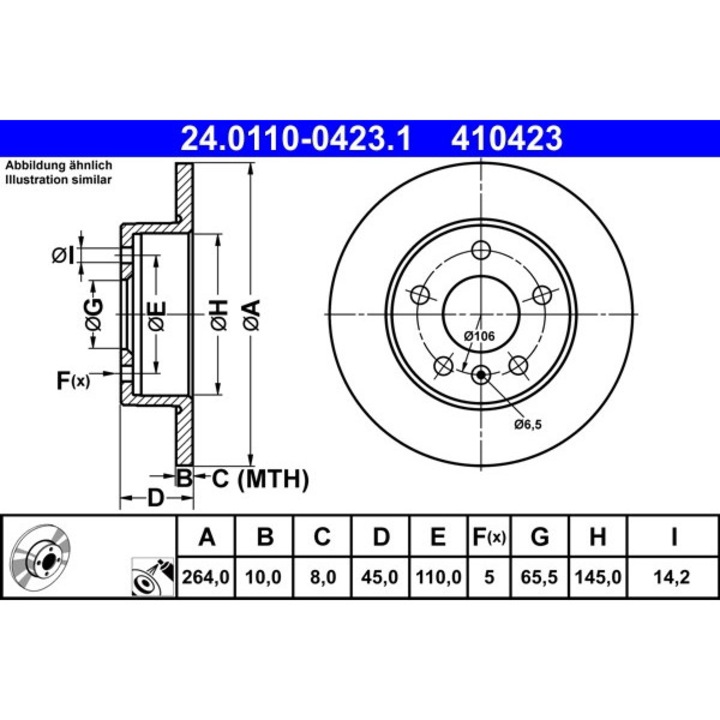 Fékcsont 24.0110-0423.1 Opel Zafira / Zafira Family B/Zafira B