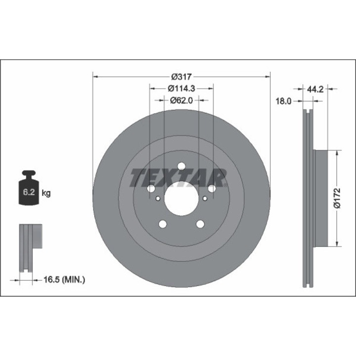 Féktárcsa 92343103 Lexus Ux Suzuki Across Toyota Rav 4 5