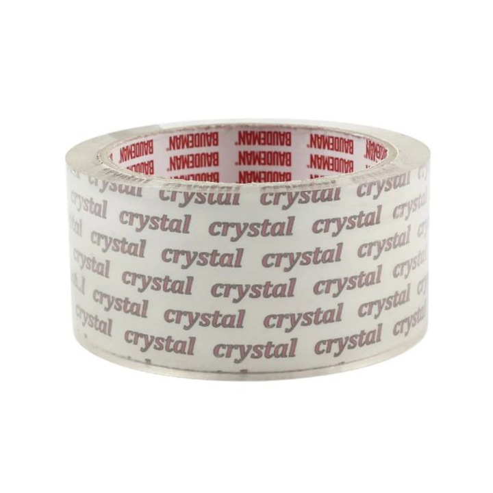 Banda adeziva pentru ambalare, Baudeman Cristal, transparent, 60 m x 48 mm