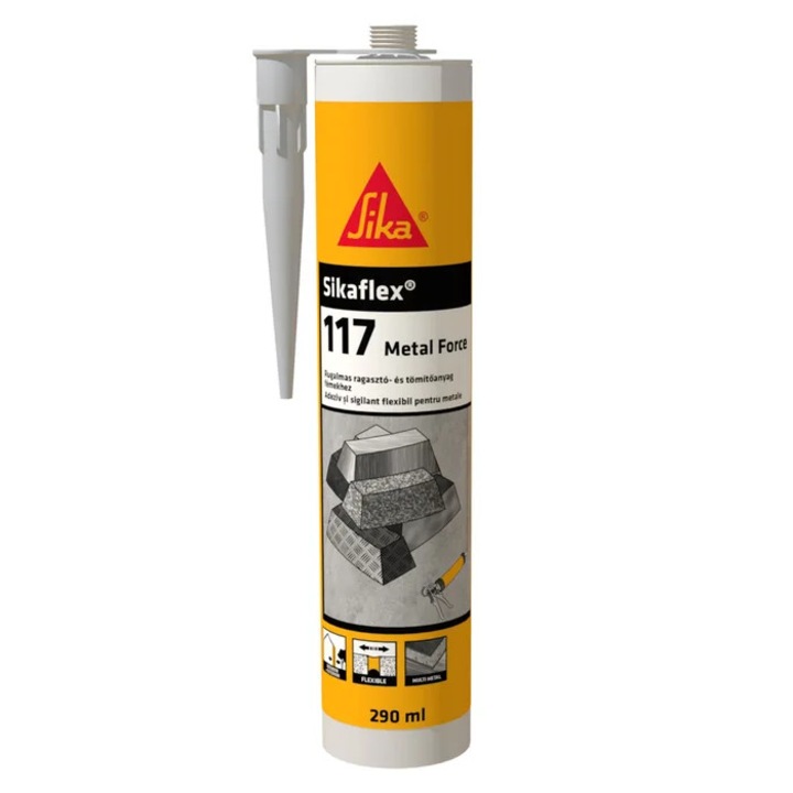 Adeziv pentru metale, Sikaflex 117 Metal Force, interior / exterior, 290 ml