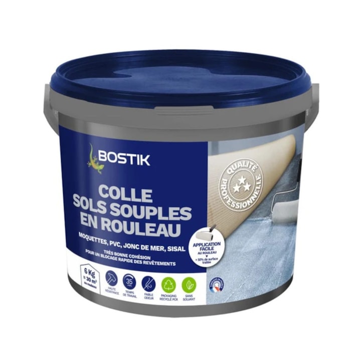 Adeziv pentru pardoseli flexibile, Bostik, acrilic, crem, 6 kg