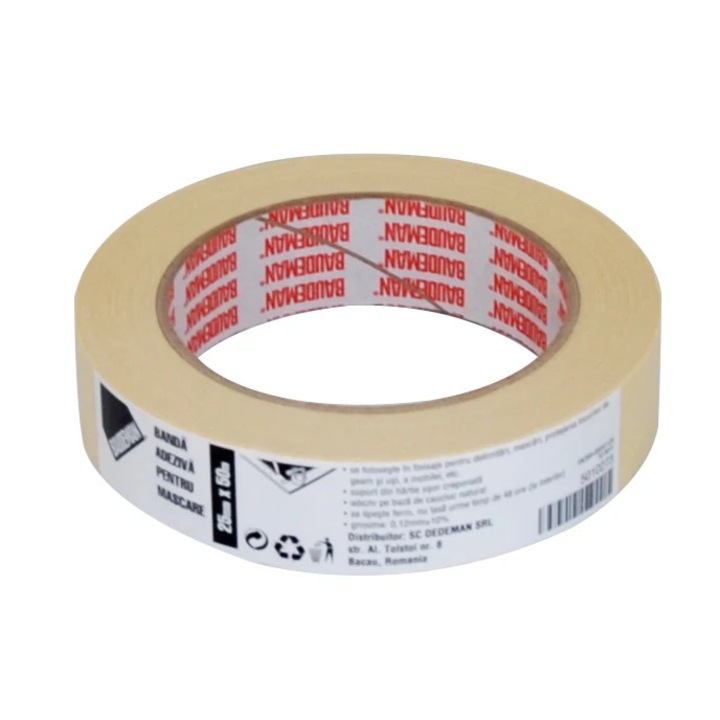 Banda mascare Baudeman 4359 - 41, alb, interior, 50 m x 25 mm