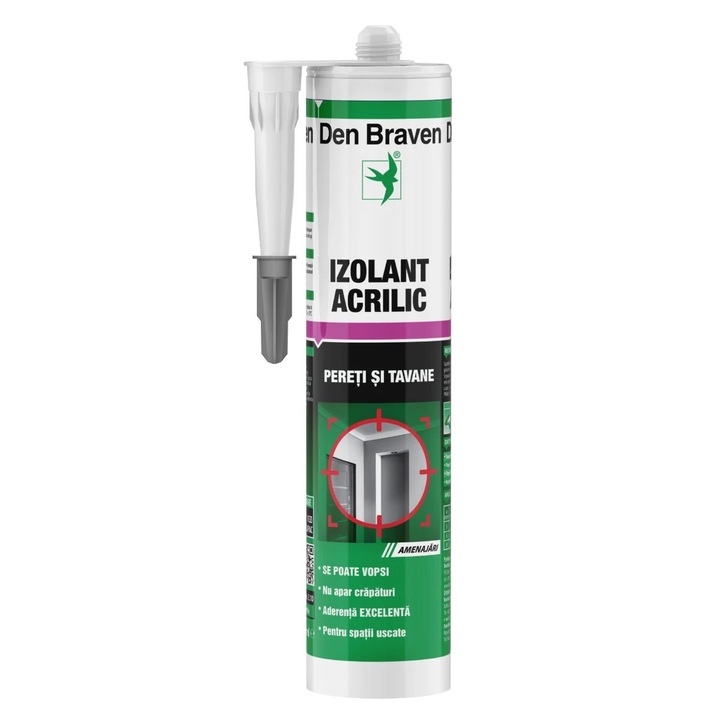 Etansant acrilic Den Braven Pereti si Tavane, gri, interior, 280 ml