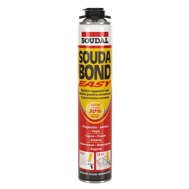 Adeziv poliuretanic pentru constructii, Soudal Soudabond Easy, aplicare cu pistol, 750 ml