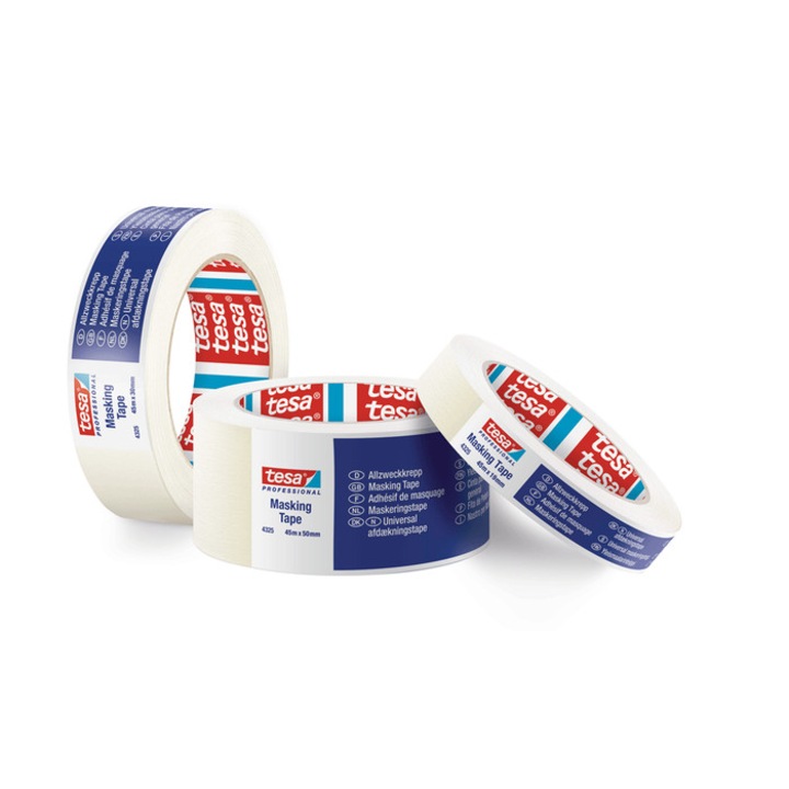 Banda mascare tesa 4325, alb, interior, 50 m x 30 mm