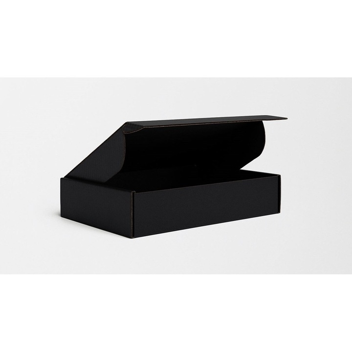Cutie Carton Stantata, Neopak, Ecommerce, 470x350x100 mm, Carton Fasonat Rezistent, Ambalaj Profesional Pentru Livrari Online Si Produse Mari, Calitate Superioara, Neagra