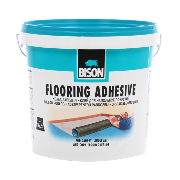 Adeziv pentru mocheta si linoleum, cu suport textil, Bison Flooring, 12 kg, maro deschis