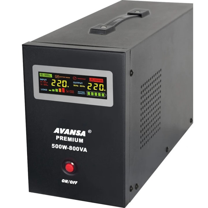 UPS centrala termica Avansa, 500 W, 800 VA, 230 V / 12 V, unda sinusoidala pura