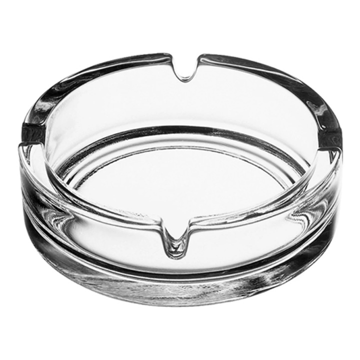 Scrumiera sticla, transparent, Bistro, 10 x 3.7 cm, set 2 bucati