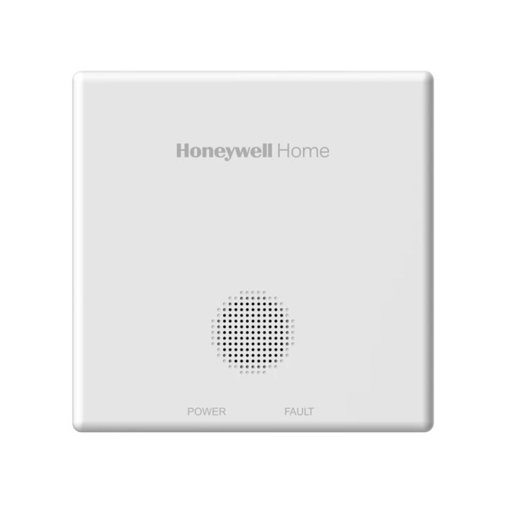 Detector monoxid de carbon Honeywell Home R200C-2, IP44, cu baterie, alarma 85 db, alb
