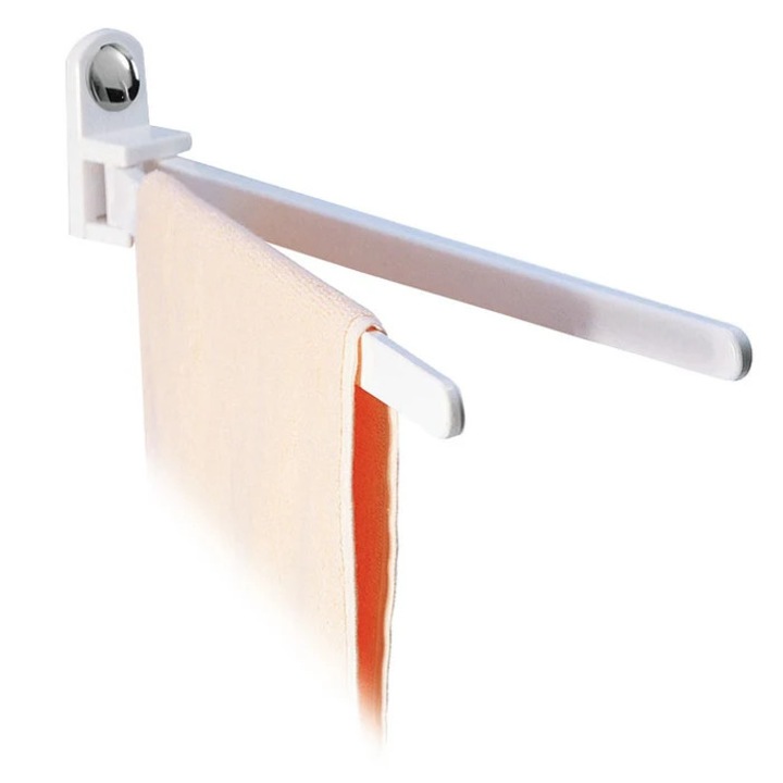 Suport prosop baie Lider 9141, mobil, cu doua brate, 46 x 6 x 10 cm