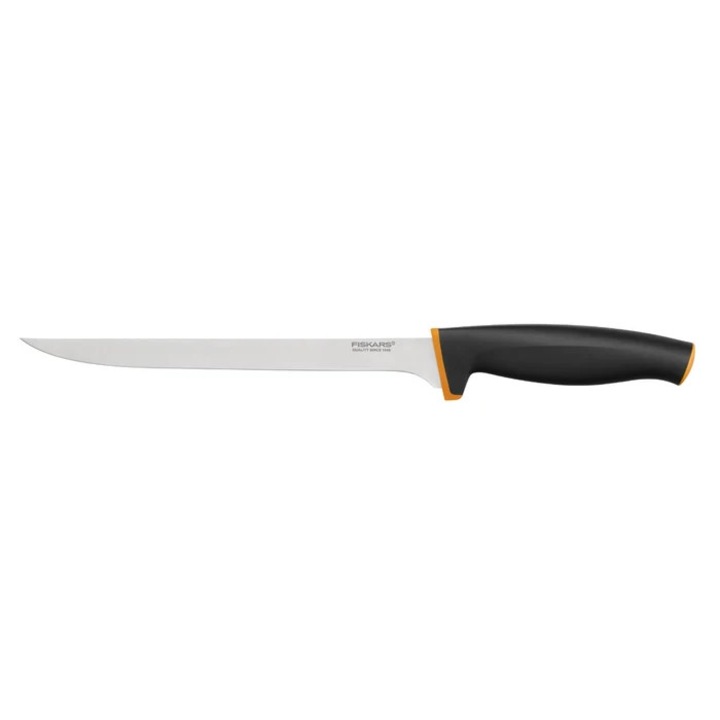 Cutit pentru filetat Fiskars Control+, otel inoxidabil, negru + portocaliu, 22 cm