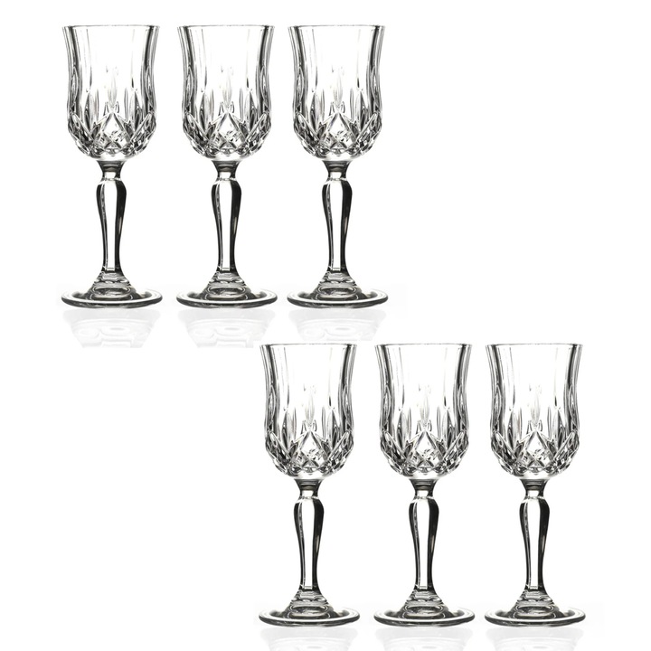 Pahar cu picior vin, Opera, din sticla cristalina, 160 ml, set 6 bucati
