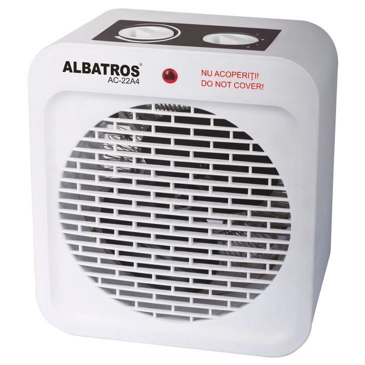 Hőlégfúvó, meleg/hideg levegő, elektromos, Albatros AC-22A4, 2 fokozat, 2 kW, termosztát, 200 x 123 x 225 mm, 230 V