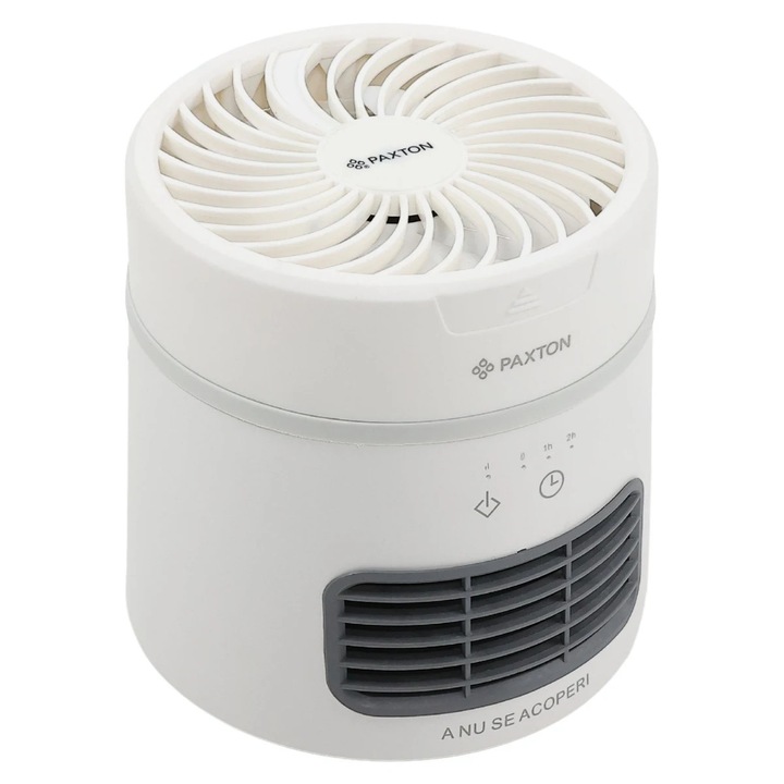 Aeroterma aer cald / rece, electrica, Paxton VA-3-800DA, 2 trepte, 0.8 kW, ventilatie, termostat, oprire automata, timer, 158 x 158 x 161 mm