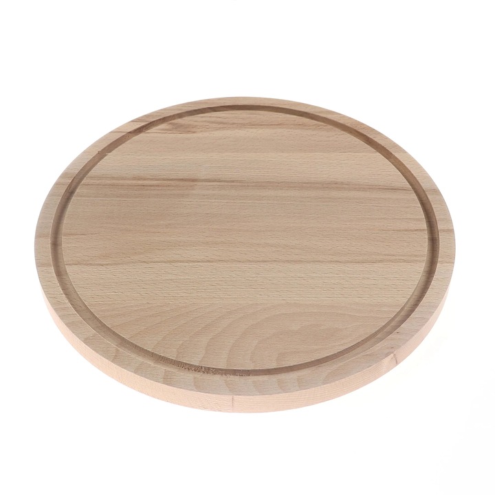 Tocator rotund, lemn natur, D 30 cm