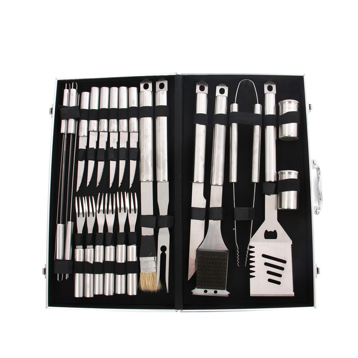 Accesorii pentru gratar premium Grunman KY104, otel inoxidabil, set 24 buc