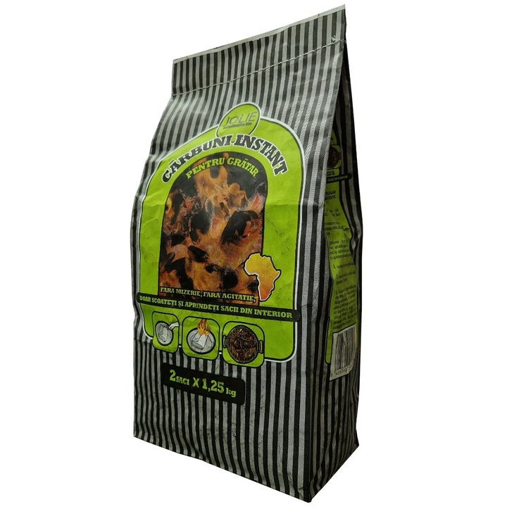 Jolie azonnali faszén grillezéshez és kempingezéshez, 2 x 1,25 kg