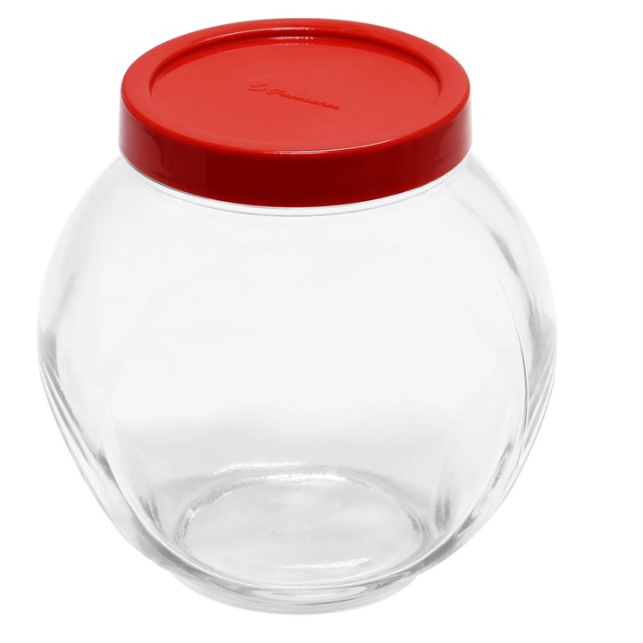 Borcan cu capac Bela 80000, sticla transparenta, 1.5 l