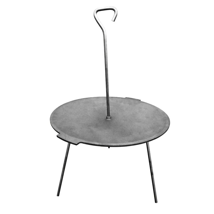 Disc gratar, pentru picnic FM, fonta, D 45 cm, cu 3 picioare din otel