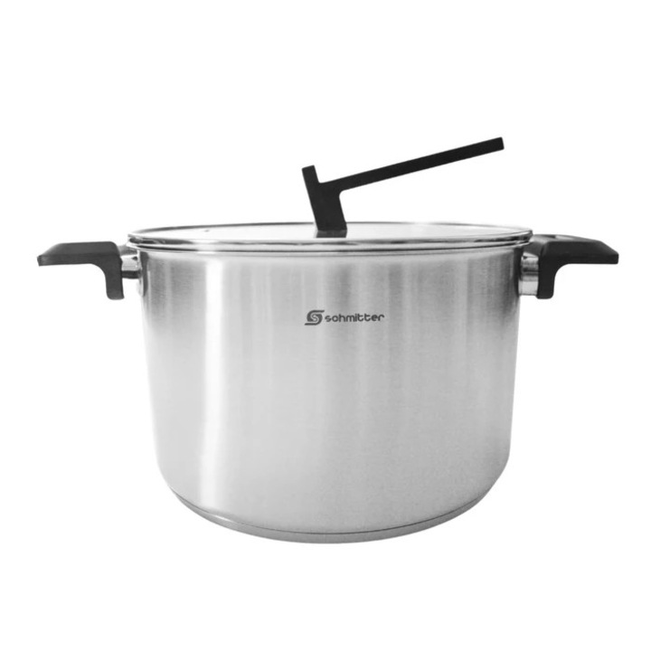 Oala inox Schmitter Premium, cu capac, baza 5 straturi, 6 l, 24 cm
