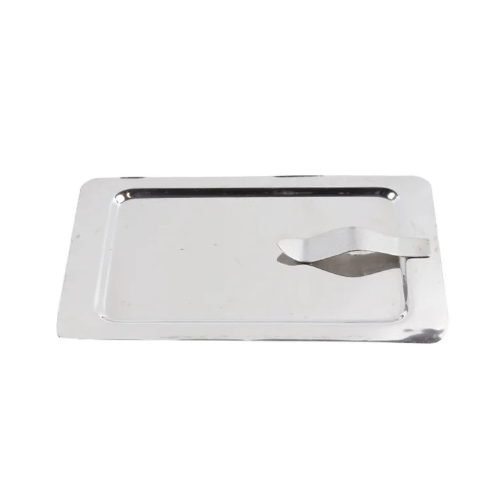 Tava dreptunghiulara pentru servire, Kasemi 1103672, din inox, argintiu, 17 x 11 cm