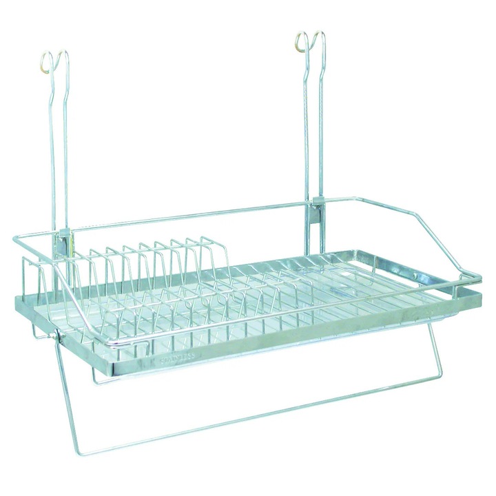 Suport bucătărie pentru veselă și tacâmuri, metal cromat, 47x25x20cm