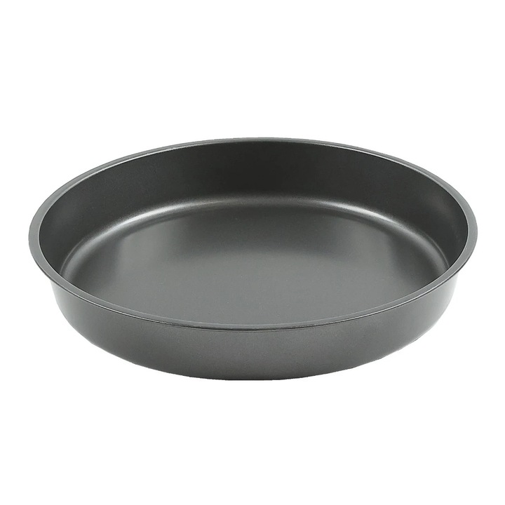 OEM Sütőtepsi, acél, kerek, szürke, 28 x 4.5 cm, tapadásmentes