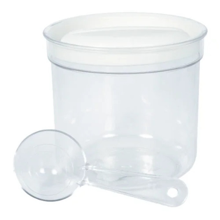 Cutie depozitare cafea Curver Vedo, cu lingura, plastic, rotunda, transparent, 1 l