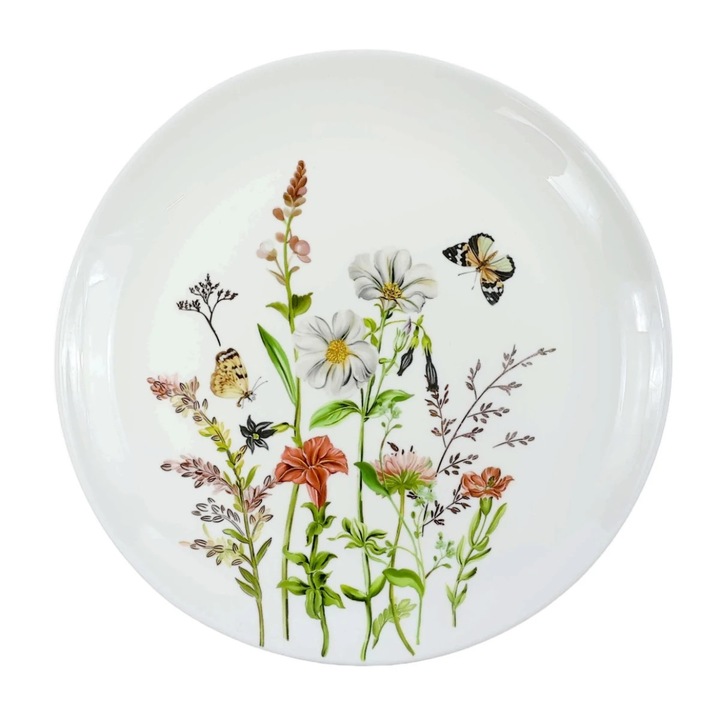 Lapos tányér NMP105T, 26 cm, opálüveg, többszínű