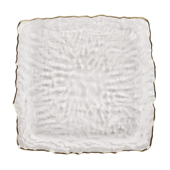 Négyzet alakú tányér 2FXP625-CGR, üveg, átlátszó, 16 x 16 cm
