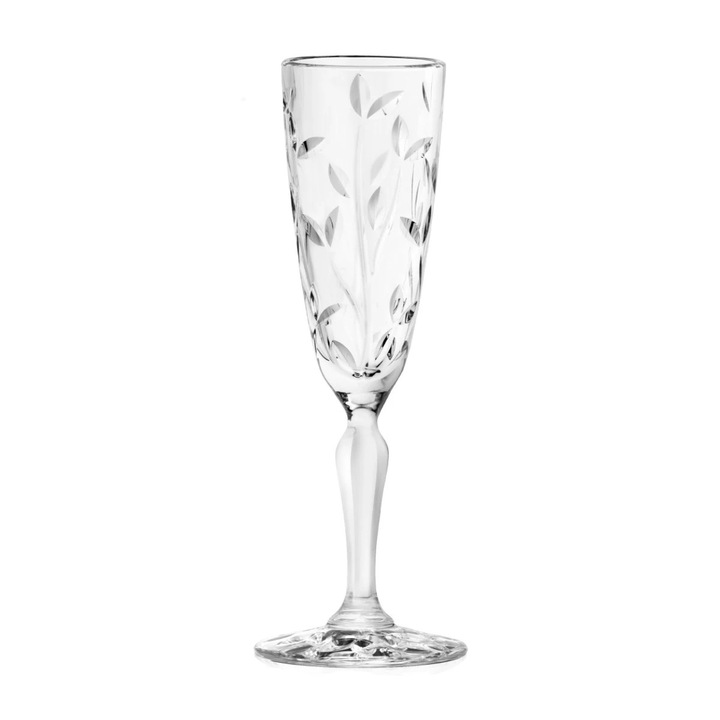 Pahar pentru sampanie RCR Cristalleria Laurus, sticla cristalina, transparent, 160 ml, set 6 bucati