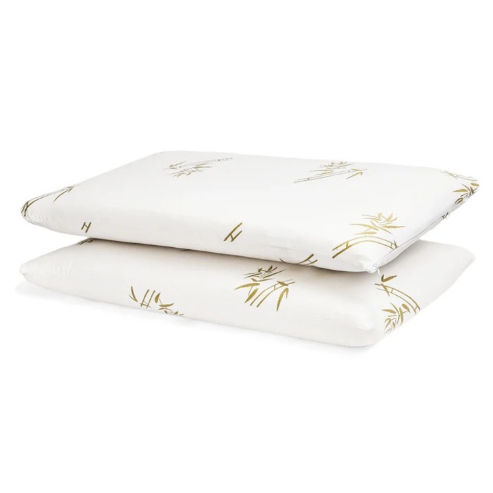 Perna pentru dormit Memory Bamboo, spuma cu memorie + microfibra supersoft, 40 x 70 cm, set 2 bucati
