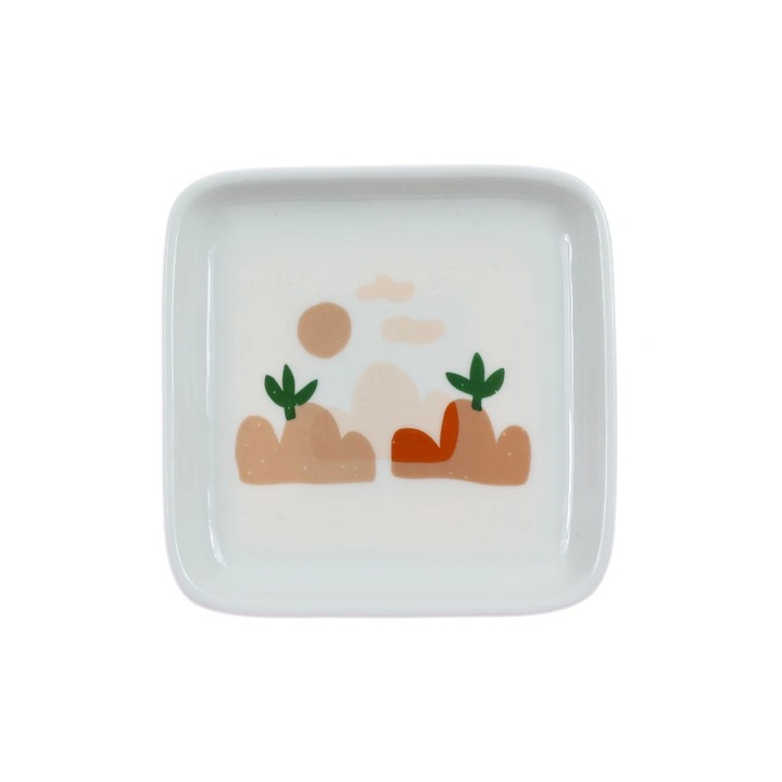 Farfurie intinsa EY3588, portelan, multicolor, 11 x 11 cm