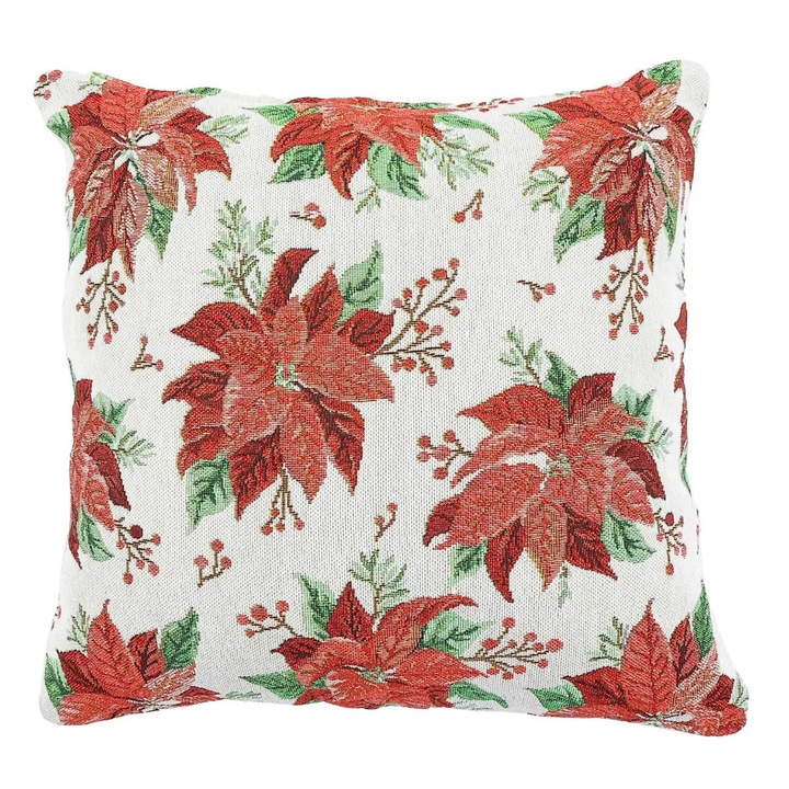 Fata de perna Craciun, Atria, Craciunita, poliester, multicolor, 40 x 40 cm