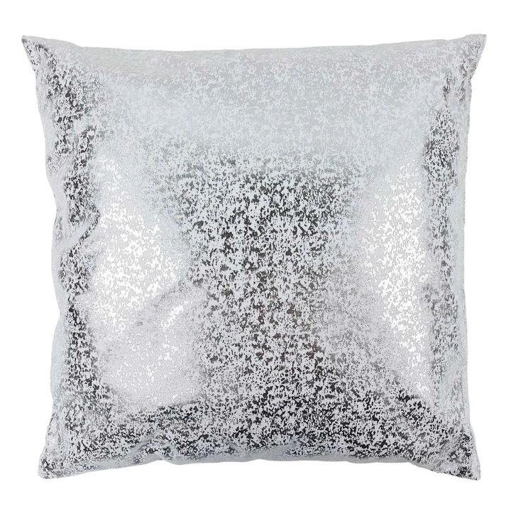 Perna decorativa, Caressa, TL062147, poliester, argintiu, 45 x 45 cm