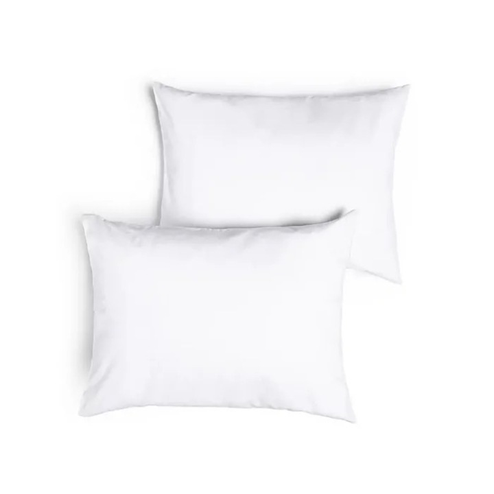 Set 2 fete de perna, bumbac, alb, 50 x 70 cm