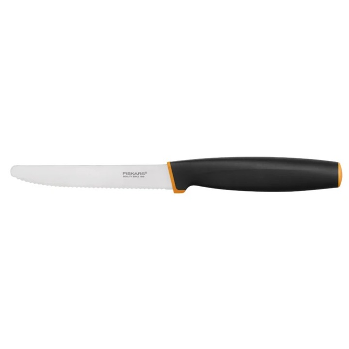 Cutit pentru tomate Fiskars Control+, otel inoxidabil, negru + portocaliu, 11 cm