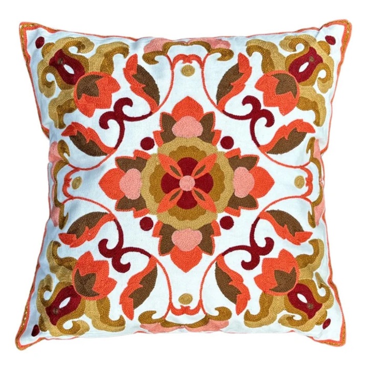 Perna decorativa, Evelyn, bumbac + poliester, multicolor, 45 x 45 cm