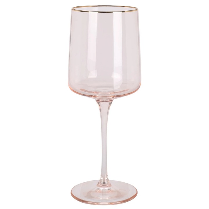 Pahar pentru vin 046100600, sticla, ambra + auriu, 320 ml