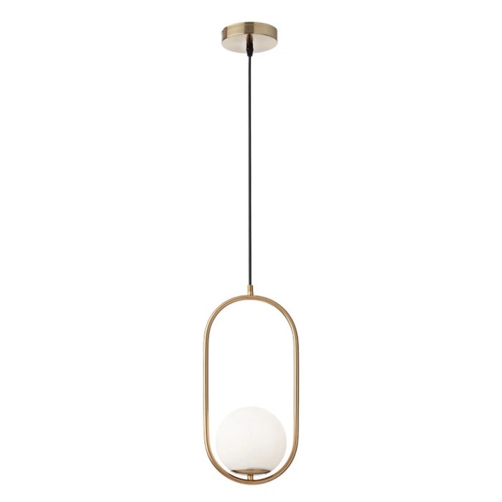 Suspensie Niva 01-2624, 1 x E14, auriu + alb opal, modern