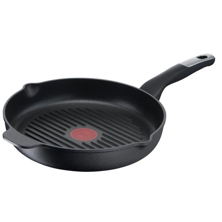 Tigaie Tefal grill Unlimited E2294074, aluminiu, invelis antiaderent, negru, 26 cm