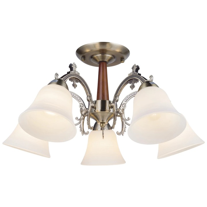 Lustra Anka LY-3233, 5 x E27, bronz + maro + alb, clasic
