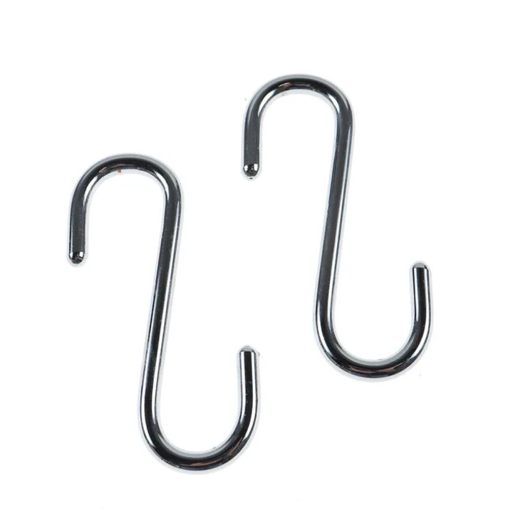 Carlige mari, pentru bucatarie, 4126, metal cromat, 2.5 x 0.5 x 8 cm, 2 buc